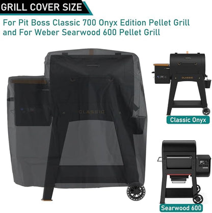 ZJYWSCH Grill Cover for Pit Boss Classic Onyx PB700NX Wood Pellet Grill Heavy Duty Pit Boss Classic 700 Onyx Edition 700NX Grill Cover Outdoor Waterproof
