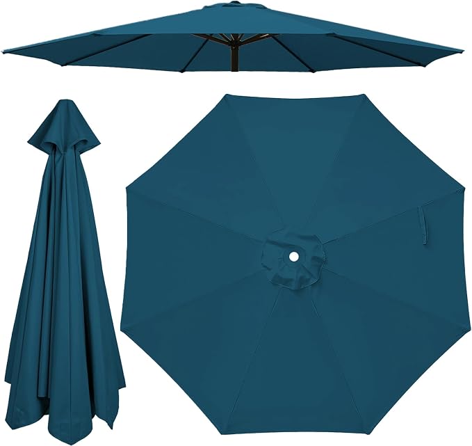 9ft Patio Umbrella Replacement Canopy,Outdoor Table Market Yard Umbrella Top Outdoor Umbrella Canopy with 8 Ribs