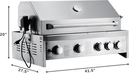 KoolMore 30 in. Built-in Liquid Propane BBQ Grill for Outdoor Kitchen in Heavy-Duty Stainless-Steel (KM-OKS-BQ30)