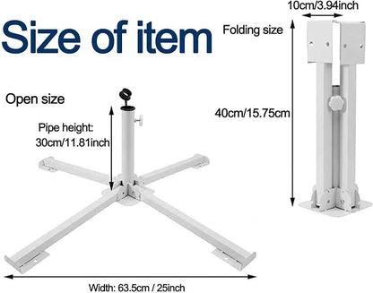2Pack Foldable Portable Beach Umbrella Stand-Portable Patio Umbrella Base Holder,Outdoor Sunshade Anchor Size Plus Thickened,Rust Free Tempered Iron Umbrella Stand for Courtyard,Beach,Grass