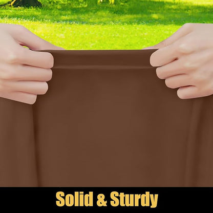 Smiry Rectangle Picnic Table Cloth, Waterproof Elastic Fitted Tablecloths for 6 Foot Tables, Washable Polyester Table Cover for Camping, Indoor and Outdoor (Tan, 30"x72")