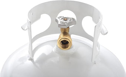 Flame King YSN-301 30 Pound Steel Propane Tank Cylinder with Type 1 Overflow Protection Device Valve DOT and TC Compliant, White