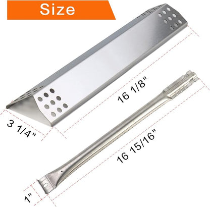 Repair Kit Replacement Parts for Jenn-Air 720-0709, 720-0709B, 720-0720, 720-0727, 730-0709, Members Mark 720-0709B and Other Gas Grill Models, Heat Plate Tent Shield and Burner Tube, 5 Pack