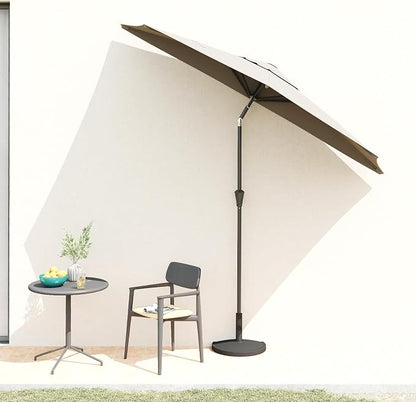 Helios&Hestia 9 ft Small Half Round Wall Outdoor Market Patio Umbrella with Tilt and Crank for Garden, Deck, Balcony