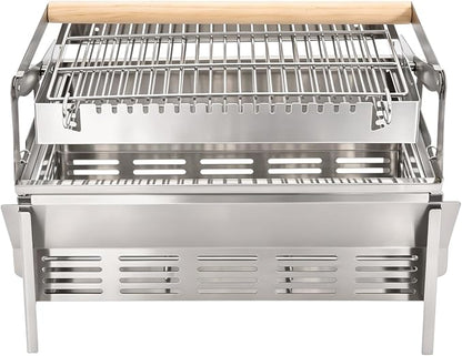 Portable Charcoal Grill Family Rotisserie Kit For Camping Yard 360°Rotating | Portable Stainless Steel Charcoal Grill Wind-Up Spit Rotisserie Kit For Camping Tailgate Backyard Picnic Barbecue Cookouts