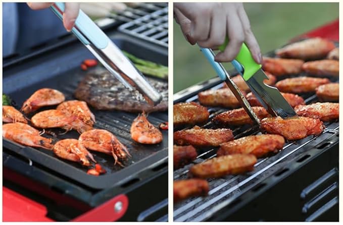 Portable Charcoal Grill for Camping BBQ, Outdoor Barbecue Grill with Folding Stainless Steel Rack, Camping Grill Stove,65 * 30 * 68Cm-D