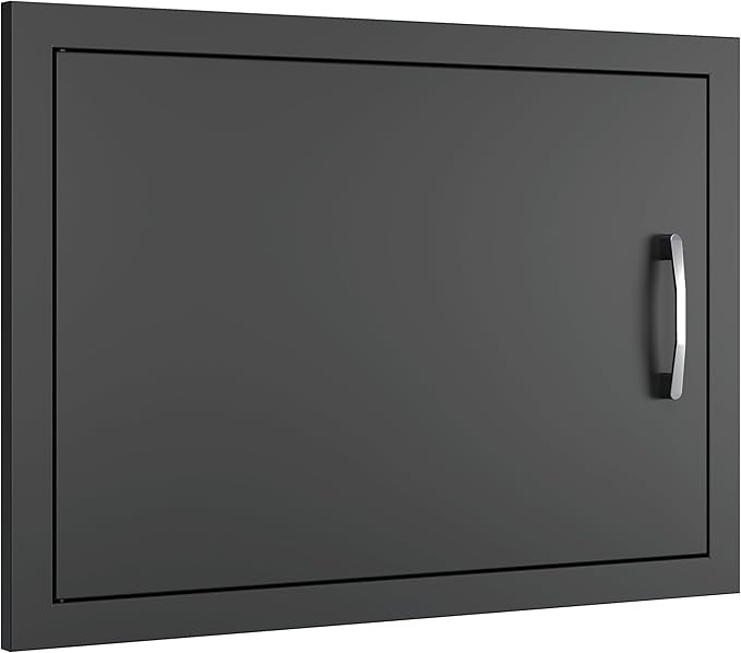 BBQ Outdoor Kitchen Doors Inch Double BBQ Access Door,Rust-Proof Access Door for Outdoor Kitchen, BBQ Island,Grilling Station (24" x 17")