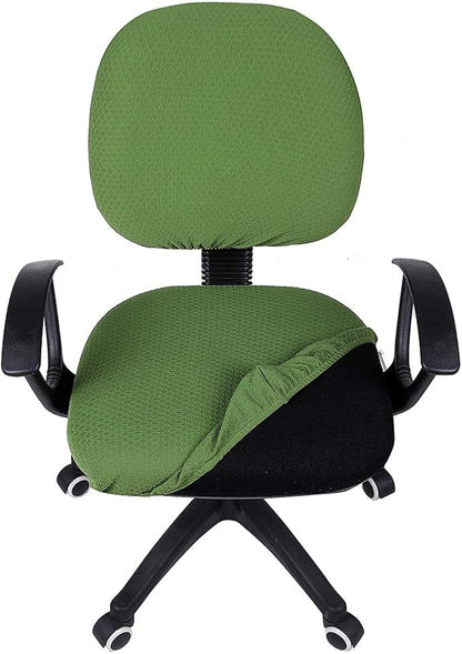 Smiry Office Computer Chair Covers for Desk Rotating Chair Protector | Stretch Jacquard Removable Washable Universal Slipcovers, Seat + Backrest Cover, Olive Green