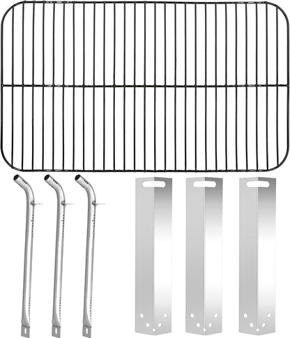 Criditpid Grill Replacement Parts for Expert Grill XG10-101-002-02 3 Burner Gas Grill, Stainless Steel Heat Platess, Burner Tubes & Cooking Grid Grate for Walmart Expert Grill 3 Burner Grill.