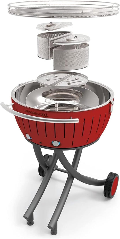 LotusGrill Barbecue Smokeless Grill Bundle with Grill Stand for Safe, Fun and Fast Grilling