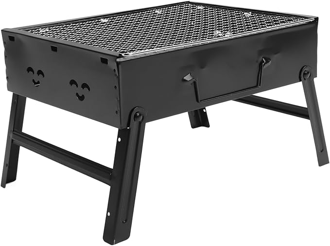 Portable Charcoal Grill Premium Iron Stainless Steel Folding Barbecue Grill BBQ Tool for Outdoor Backyard Cooking Camping Picnics