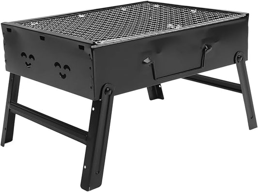 Portable Charcoal Grill Premium Iron Stainless Steel Folding Barbecue Grill BBQ Tool for Outdoor Backyard Cooking Camping Picnics
