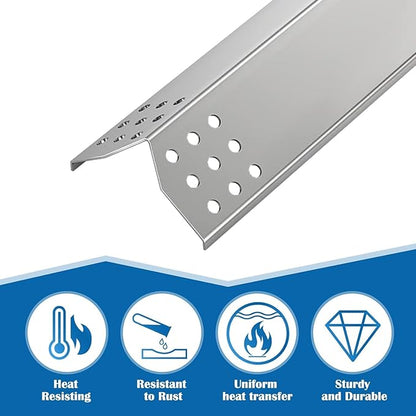 SafBbcue 16" Grill Heat Plate Shield, Burner Cover Replacement for Jenn-Air 720-0709, 720-0336B, Kitchen Aid 720-0745B, Nexgrill 720-0709, Spire 6 Burner 740-0781P, Stainless Flame Tamer 6-Pack