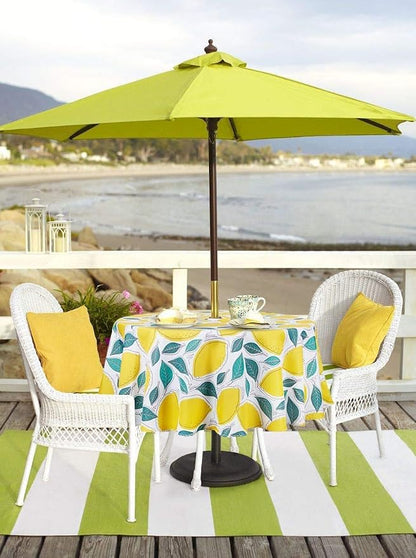 SUQ I OME Patio Umbrella Tablecloth, Lemon, 60'' Round with Zipper | With Hole and Zipper, Zippered, Spring Summer, For Backyard Circular Table, BBQs Picnic