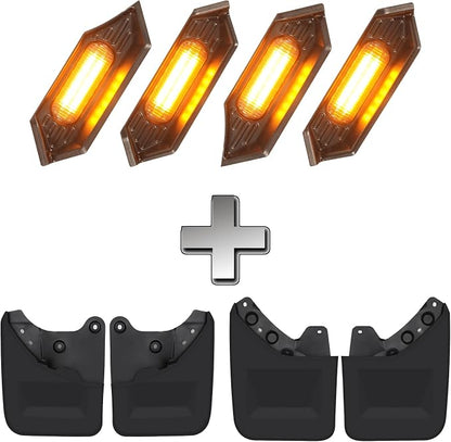 Amber Grille Lights + No-Drill Mud Flaps Combo for Toyota Tacoma 2024-2025 TRD Off-Road