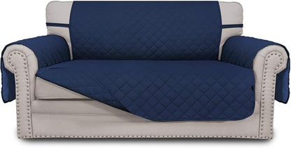 Easy-Going Reversible Couch Cover, 2 Cushion Sofa, Loveseat, Navy/Navy | Machine Washable Slipcover For Dogs, Water Resistant Furniture Mat For Living Room, Non-Slip Sofa Cover, Pet Friendly