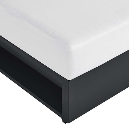 Modway Tahoe Aluminum Armless Patio Gray White Modular Weather-Resistant Cushions-Perfect as Club Outdoor Lounge Chair