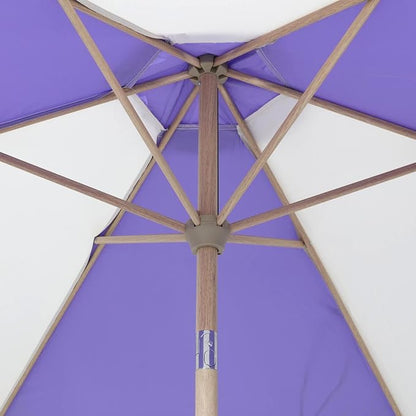 Tempera 9ft Purple Scalloped Patio Umbrellas Outdoor Table Umbrellas with Fade Resistant Canopy, 8 Sturdy Rids, Elegant Vintage Umbrellas for Lawn, Pool, Deck, Balcony