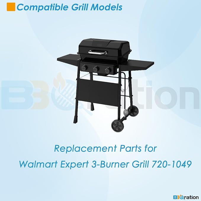 Grill Replacement Parts for Walmart Expert Grill 720-1049, Heat Plates, Burner & Grill Igniters for Expert Grill Replacement Parts