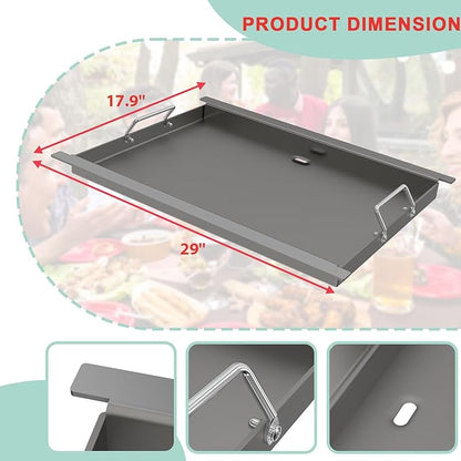 Full Size Griddle Insert for Blaze Grill 4/5 Burner Gas Grill, Flat Top Griddle Plate Replacement for BLZ-4LTE BLZ-5 Summerset Sizzler 32" & 40", RCS RJC32A, 29''L x 17.9''W No Coating-Carbon Steel