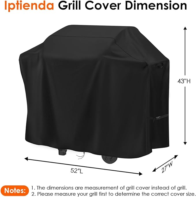 Grill Cover for Weber Spirit 300 and Spirit 400 Series Gas Grill, 52inch Heavyduty Grill Cover for Weber E310, E315, E325, E330, E-425, E-435, EP425 Liquid Propane Grills-52"L x 27"W x 43"H