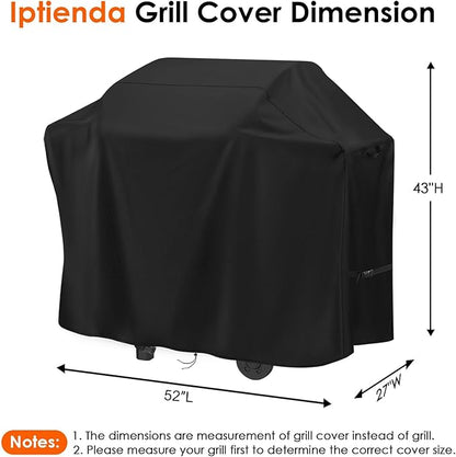 Grill Cover for Weber Spirit 300 and Spirit 400 Series Gas Grill, 52inch Heavyduty Grill Cover for Weber E310, E315, E325, E330, E-425, E-435, EP425 Liquid Propane Grills-52"L x 27"W x 43"H