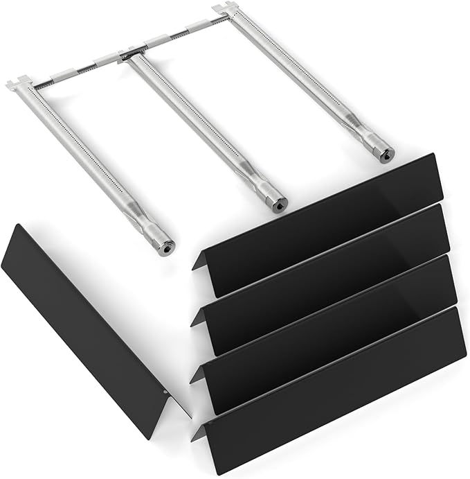 Grill Replacement Parts Compatible with Weber Spirit 300 Series (2013–2017 Front Control), Also Fits Spirit II 300 GS4, Porcelain Flavorizer Bars #7636 & Burner Tubes #68950