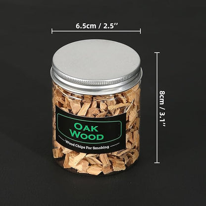 10Pack Natural Wood Chips for Smoker Grill and Smoking Gun, Oak, Pecan, Apple, Pear, Cherry, Beech, Walnut, Peach, Pine and Cypress about 80g Each, Smoker Woodchips for BBQ Smoking Beef Pork Whisk