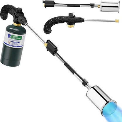 Sondiko Big Flame Propane Torch Head Kit, Weed Torch, Heavy Duty Blow Torch Detachable Propane Weed Torch with High Output for Garden Stumps Wood Ice Snow Roofing(Black)