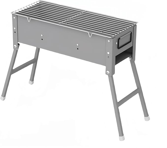 Charcoal Grill Stainless Steel Folding Portable BBQ Kit for Outdoor Cooking, Camping, Hiking, Picnic, Tailgate, Backpacking or Any Outdoor Event(18 * 50 * 43cm)