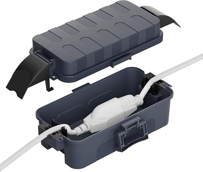 Flemoon IP55 Small Outdoor Electrical Box Waterproof, for Power Strip | Inner 5.9 x 3.2 x 1.8inch, Extension Cord Cover with Detachable Awning Covers for Plug, Outlet, Holiday Lights, Gray