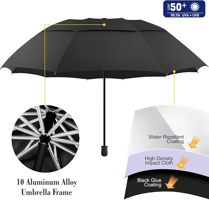 XLINGZA UPF 50+ Beach Umbrella with Adjustable Universal Clamp
