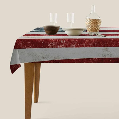 TKS MITLAN National Flag Tablecloth Decor Patriotic Vintage Classic Graffiti Table Cloth Dining Room Kitchen Table Cover 60" X 84" Oblong/Rectangle