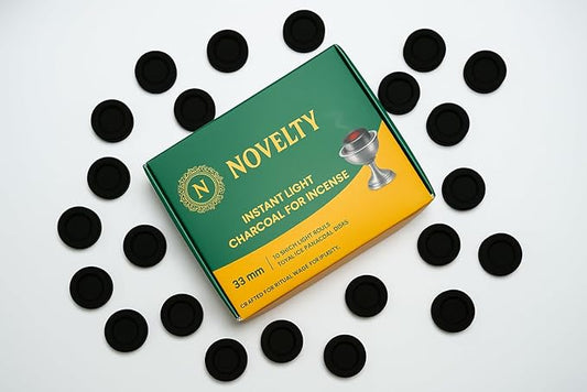 Novelty Quick Light Charcoal Discs – 100 Tablets (33mm) for Incense, Frankincense, Bakhoor & Resin Burners | Fast Lighting, Long Lasting & Clean Burning