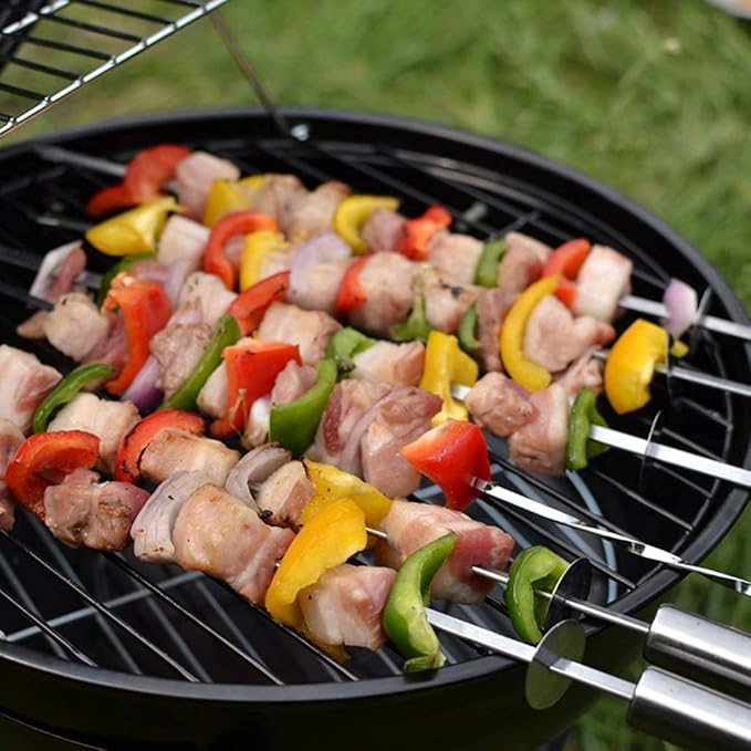 Bbq Grill Charcoal Grill Charcoal Stove Portable Charcoal Grill With Lid Outdoor Cooking Camping Charcoal Barbecue Folding BBQ Round Grill Barbecue Grill Charcoal Griddle