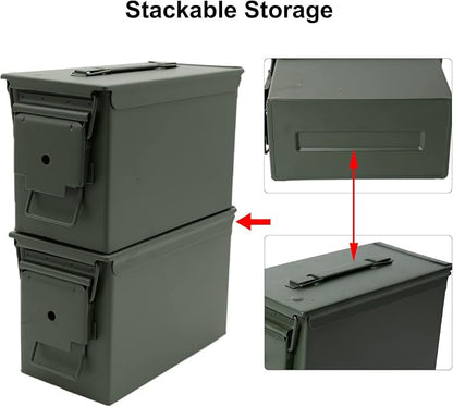 Aolamegs 50 Cal Ammo Can – Locking Hardware Kit and Stainless Steel Padlock，Ammo Box Military & Army M2A1