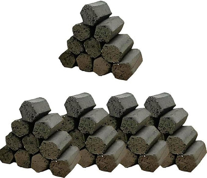 WYNN Premium Hookah Coconut Charcoal-Hexagonal,Crescent,Cube,and Flat Shapes, 1 Kg Pack, Long Lasting, Low Ash-No Headache-No Odor-All Natural (Hexagon)