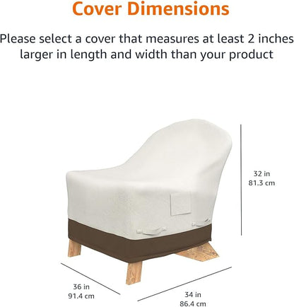 Amazon Basics Outdoor Patio Furniture Cover for Adirondack Chair, Waterproof, Anti-UV, Weather Resistant, All Weather Protection, Beige/Tan (Pack of 8)