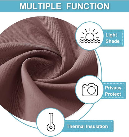 RYB HOME Small Curtains Blackout - Privacy Energy Efficiency Mini Curtains for Kids Bedroom RV Camper Windows Trailer Bathroom Kitchen Cabinet Door Window, W 29 x L 36, Wild Rose, 2 Panels