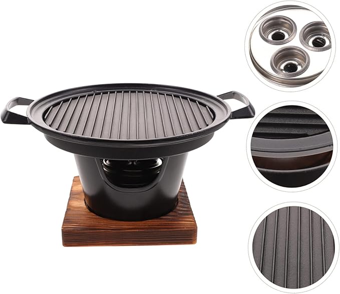 Joebo 1 Set Mini Rotisserie Indoor Charcoal Grill Indoor Outdoor Grill Portable Charcoal Grill Outdoor Grill Pan Roaster Portable Grill Outdoor Cooking Accessories Grilling Accessories, Black