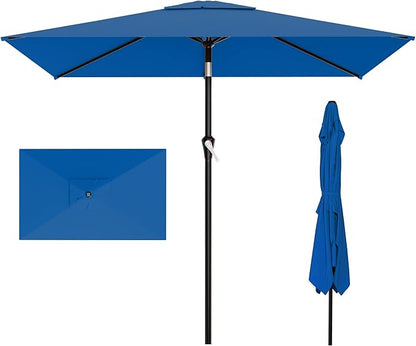 AreShark 6.5' x 10' Rectangular Patio Umbrellas for Outdoor, Outdoor Table Umbrella, Large Outdoor Patio Umbrellas with 6 Sturdy Ribs for Pool, Garden, Deck & Market (Royal Blue)