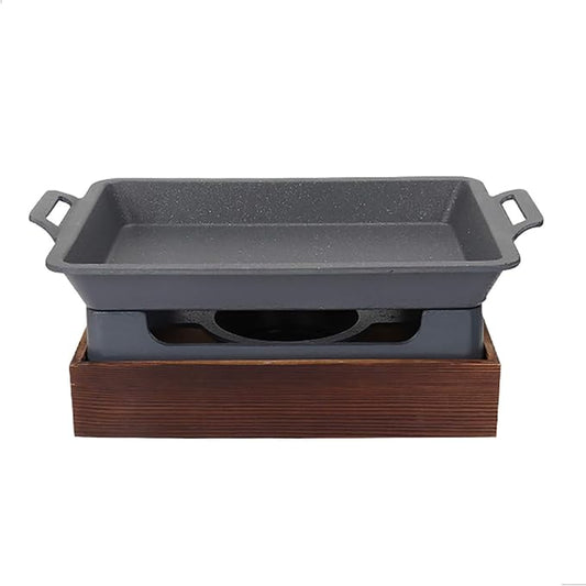 BBQ Barbeque Barbecue Grill,BBQ,Rectangular Charcoal Alcohol Fish Grill,Evenly Heated,Indoor and Outdoor Barbecue Grill,30cm (Size : 42cm29cm)