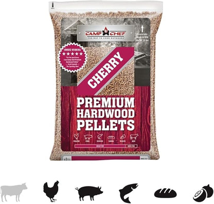 Camp Chef PLCY Cherry Premium Hardwood Smoking Cooking Pellets, 20-Pound