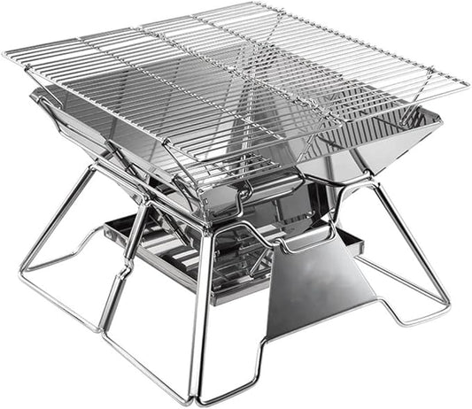 JSEIAJB 1pcs Foldable Grill Camp Cooker Charcoal Stove Family Travel Home Barbecue Grill Mini Bbq Outdoor Portable