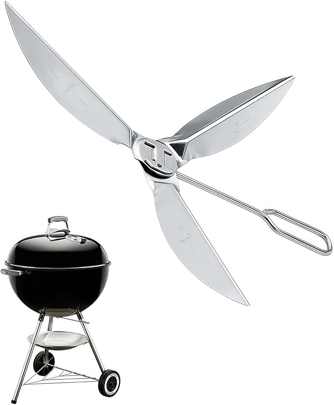 18-1/2 Inch One-Touch Cleaning System Kit for Weber Kettle Grills 7443 90719 Grill Replacement Parts for Weber Charcoal Grill/Kettle Grills Accessories 3618 307443 307408, Easy to Install, Silver