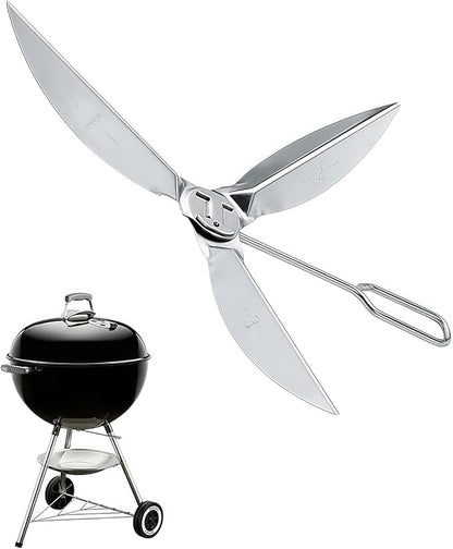 18-1/2 Inch One-Touch Cleaning System Kit for Weber Kettle Grills 7443 90719 Grill Replacement Parts for Weber Charcoal Grill/Kettle Grills Accessories 3618 307443 307408, Easy to Install, Silver