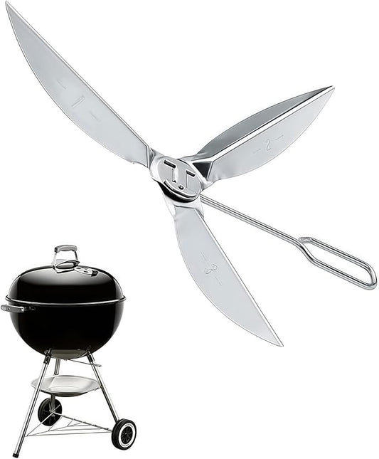 18-1/2 Inch One-Touch Cleaning System Kit for Weber Kettle Grills 7443 90719 Grill Replacement Parts for Weber Charcoal Grill/Kettle Grills Accessories 3618 307443 307408, Easy to Install, Silver
