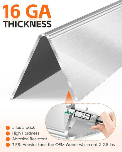 7537 Flavorizer Bars 22.5" for Weber Grill Parts Spirit 300 Series, Spirit E310 S310 Grill with Side Control, Genesis Silver B Flavor Bar Stainless Steel Replacement of Weber Grill Part 7536