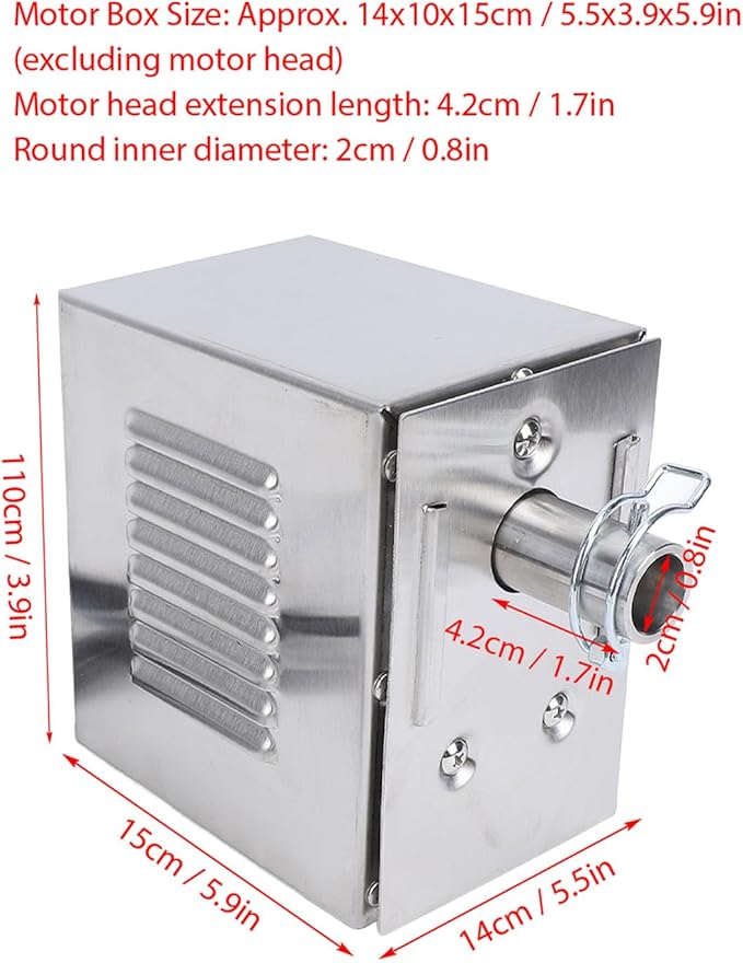 TOPINCN 45W Electric Rotisserie Motor,Outdoor Rotisserie Kit Stainless Steel BBQ Motor Roast Meat Grill (US Plug)