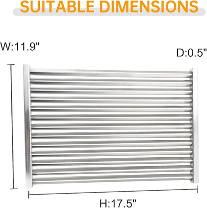 17.5 Inch Stainless Steel Cooking Grid Grates for Weber Spirit 300 II Series Spirit E/S 310 320 330 SP-320 700 Genesis 1000-3500 Genesis Gold Silver Platinum B/C Gas Grill Model，2 Pack Replace Part